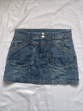 Denim Mini Skirt - Blue